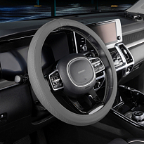 Оплетка SKYWAY Standart-2 М (370-390мм) Серая экокожа